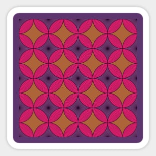 Purple and Pink Vintage Circles Sticker